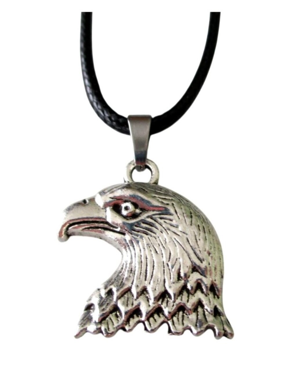 New Eagle Head Pendant Necklace 18"to 20" Black Cord Unisex Jewelry